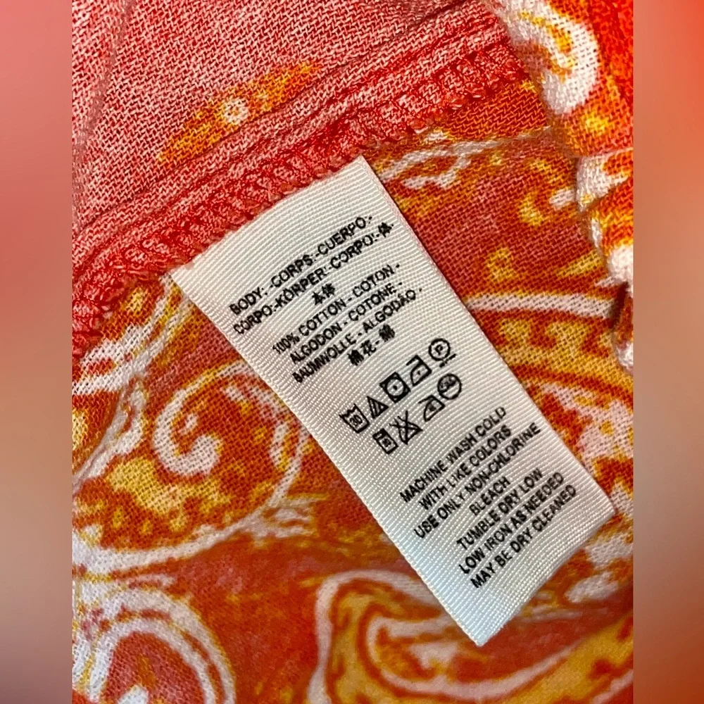 Free People’s Setting Sun Printed Orange Cropped Jumpsuit NWOT - Picture 12 of 12